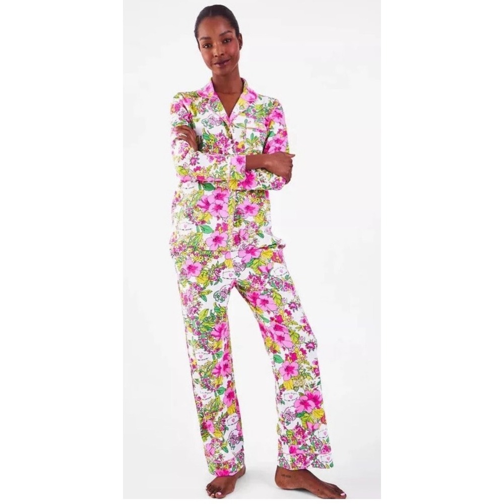 Roller Rabbit x Favorite Daughter Breakfast In Bed Floral Pajama Set Size S